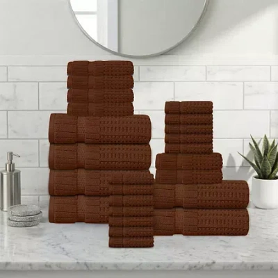Home Weavers Inc Home Weavers Willow Collection 630gsm 100% Cotton Zero Twist Super Absorbent Bath Towel Set(6 Bath T In Brown