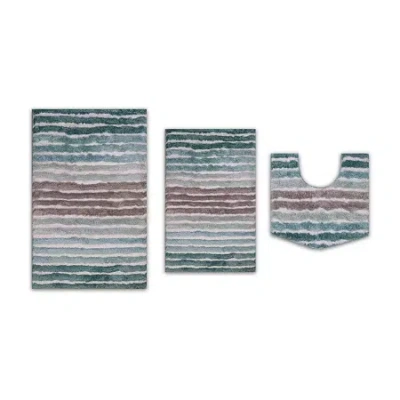 Home Weavers Inc Impression 3-pc. Bath Rug Set In Blue