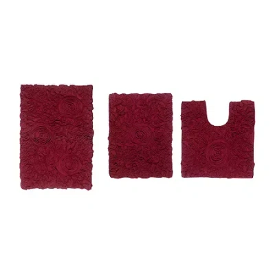 Home Weavers Inc Modesto 3-pc. Quick Dry Bath Rug Set In Red
