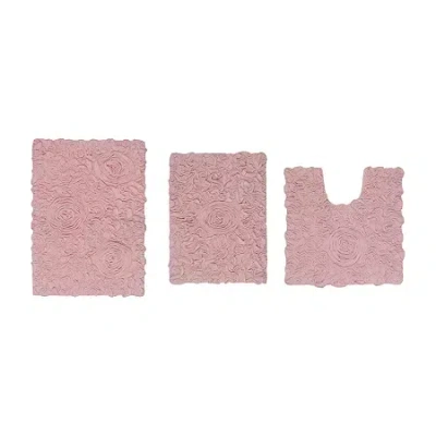 Home Weavers Inc Modesto 3-pc. Quick Dry Bath Rug Set In Pink