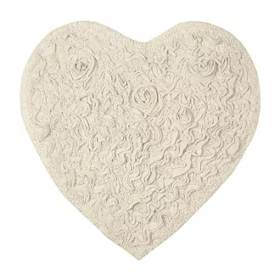 Home Weavers Inc Modesto Heart Bath Rug In White