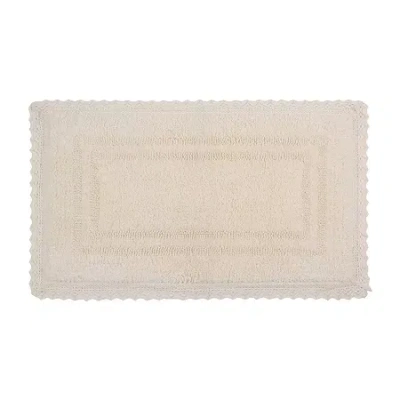 Home Weavers Inc Opulent Reversible 17x24 Inch Bath Rug In White