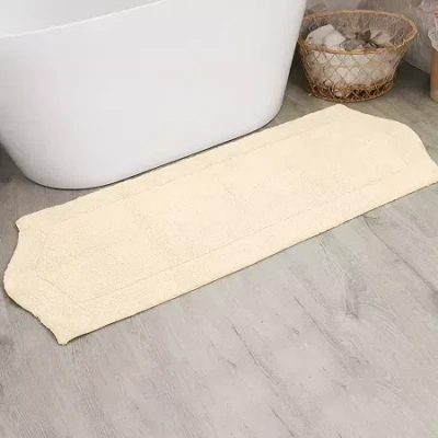 Home Weavers Inc Waterford Quick Dry 22x60 Inch Bath Rug In White