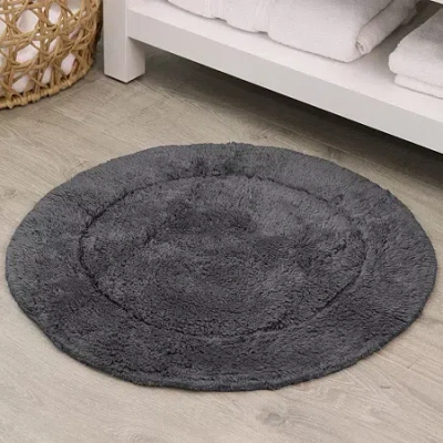 Home Weavers Inc Waterford Round Bath Rug In Gray