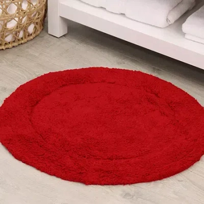 Home Weavers Inc Waterford Round Bath Rug In Red