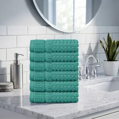 Home Weavers Inc Willow Collection 630 Gsm 100% Cotton Zero Twist 6-pc. Quick Dry Bath Towel Set In Blue
