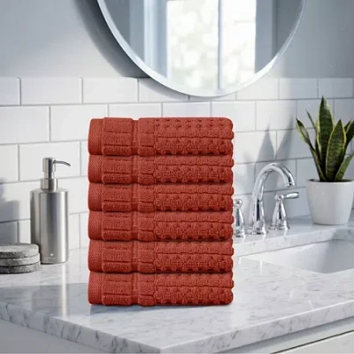 Home Weavers Inc Willow Collection 630 Gsm 100% Cotton Zero Twist 6-pc. Quick Dry Bath Towel Set In Orange