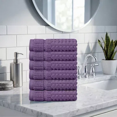 Home Weavers Inc Willow Collection 630 Gsm 100% Cotton Zero Twist 6-pc. Quick Dry Bath Towel Set In Purple