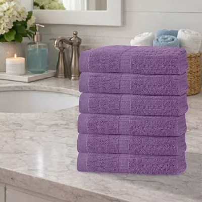 Home Weavers Inc Willow Collection 630 Gsm 100% Cotton Zero Twist 6-pc. Quick Dry Bath Towel Set In Purple