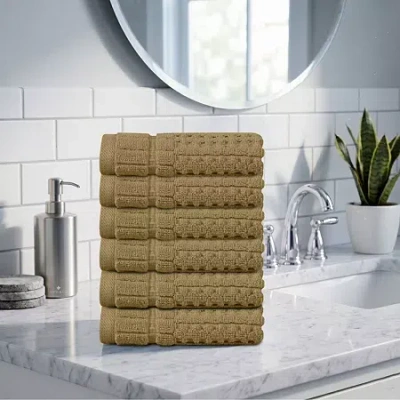Home Weavers Inc Willow Collection 630 Gsm 100% Cotton Zero Twist 6-pc. Quick Dry Bath Towel Set In Sand