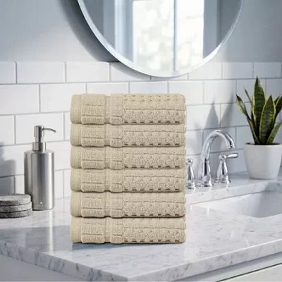 Home Weavers Inc Willow Collection 630 Gsm 100% Cotton Zero Twist 6-pc. Quick Dry Bath Towel Set In White