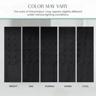 Home Weavers Inc Willow Collection 630 Gsm 100% Cotton Zero Twist 8-pc. Quick Dry Bath Towel Set In Black
