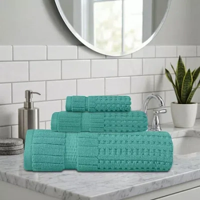 Home Weavers Inc Willow Collection 630gsm 100% Cotton Zero Twist Super Absorbent 3-pc. Quick Dry Bath Towel Set In Blue