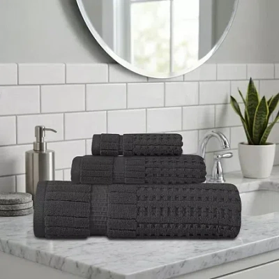 Home Weavers Inc Willow Collection 630gsm 100% Cotton Zero Twist Super Absorbent 3-pc. Quick Dry Bath Towel Set In Gray