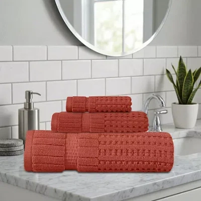 Home Weavers Inc Willow Collection 630gsm 100% Cotton Zero Twist Super Absorbent 3-pc. Quick Dry Bath Towel Set In Orange