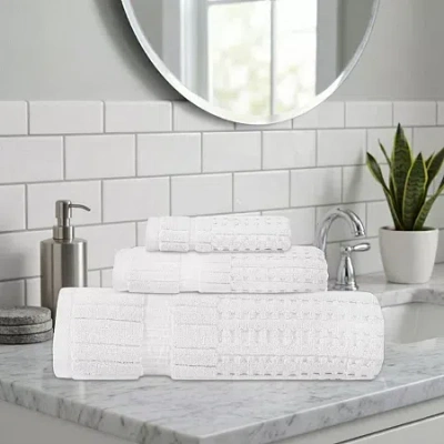 Home Weavers Inc Willow Collection 630gsm 100% Cotton Zero Twist Super Absorbent 3-pc. Quick Dry Bath Towel Set In White