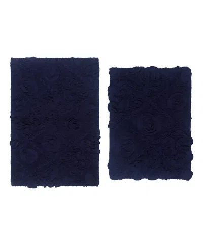 Home Weavers Modesto 2-pc. Bath Rug Set In Navy Blue