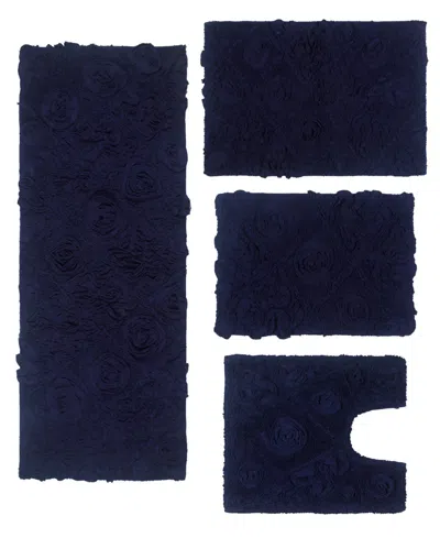 Home Weavers Modesto 4-pc Bath Rug Set In Navy Blue