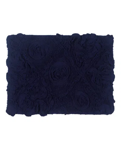 Home Weavers Modesto Bath Rug, 17" X 24" In Navy Blue