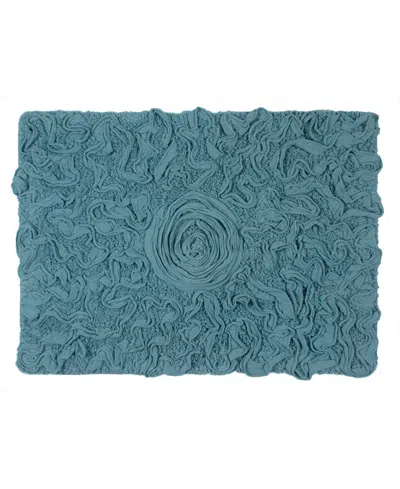 Home Weavers Modesto Bath Rug, 17" X 24" In Turquoise