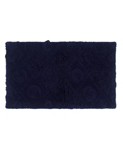 Home Weavers Modesto Bath Rug, 24" X 40" In Navy Blue