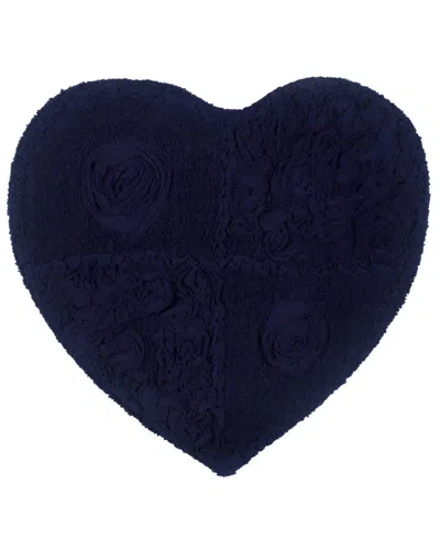 Home Weavers Modesto Heart Shaped Bath Rug, 25" X 25" In Navy Blue