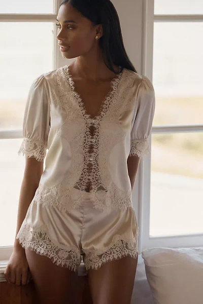 Homebodii Adele Lace-trim Sleep Set In White