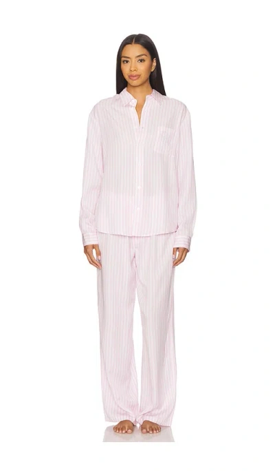 Homebodii Adeline Stripe Lounge Set In Pink