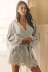 Homebodii Peyton Lace Robe In Blue
