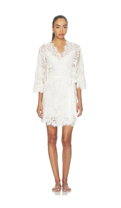 Homebodii Peyton Short Lace Robe In White