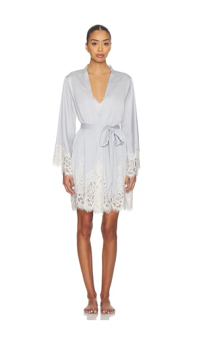 Homebodii Peyton Short Robe In Gray