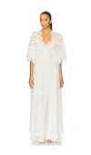 Homebodii Saskia Long Lace Robe In White