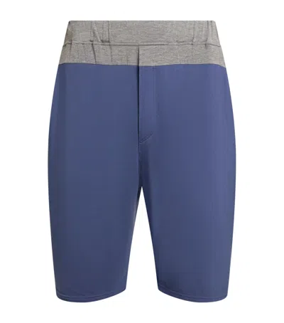 Homebody Contrast Lounge Shorts In Blue