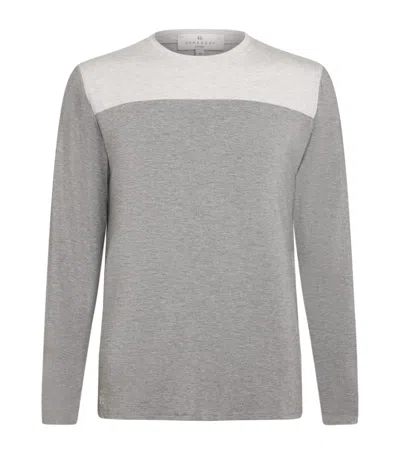 Homebody Contrast Lounge Top In Gray