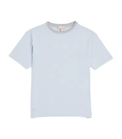 Homebody Kids' Contrast-neck T-shirt In Blue