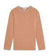 Homebody Contrast-trim Long-sleeve T-shirt In Brown
