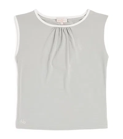 Homebody Kids' Contrast-trim Pyjama Top In Blue