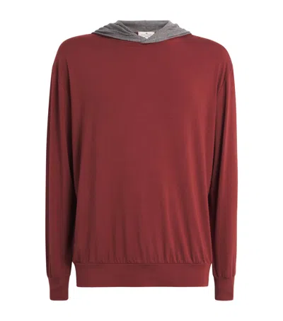 Homebody Contrast-trim Rippley Hoodie In Blue