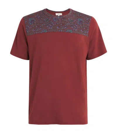 Homebody Paisley Trim T-shirt In Red