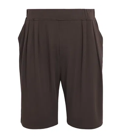 Homebody Stretch-modal Pyjama Shorts In Brown