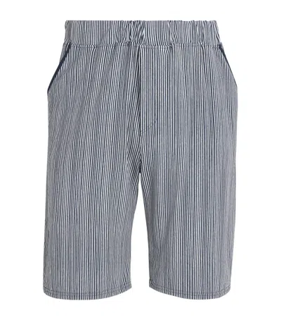Homebody Stripe Pyjama Shorts In Brown