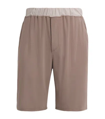 Homebody Two-tone Lounge Shorts In Brown