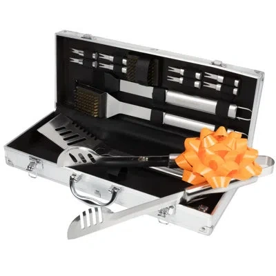 Home-complete 16-piece Bbq Grill Accessories Set - Barbecue Tool Kit With Aluminum Case For Home Grilling - Great  In Stainless Steel