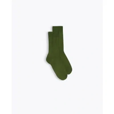 Homecore Thin Cotton Khaki Socks In Green