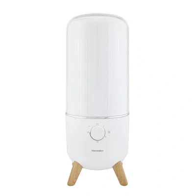 Homedics 0.97 Gallon Top Fill Cool Mist Ultrasonic Décor Tower Humidifier For Up To 400 Sq. Ft In White