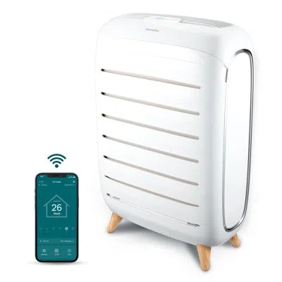 Homedics Smart True Hepa Console Air Purifier For Extra Large Rooms | Wi-fi Enabled | Covers Up To 2,769 Sq.  In White