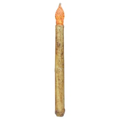 Homegifo 11" Burnt Ivory Led Taper In Neutral