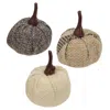 Homegifo 12/pack Cream & Gray Burlap Pumpkins 1.5"