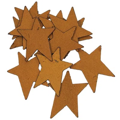 Homegifo 12/pkg Rusty Tin Stars 1-1/2" In Brown