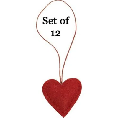 Homegifo 12/set Heart Ornaments In Red